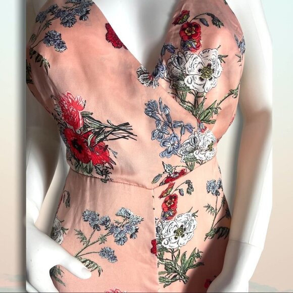 𝅺ASOS NWT Floral Strappy Jumpsuit Pink Size 4 - Picture 3 of 14